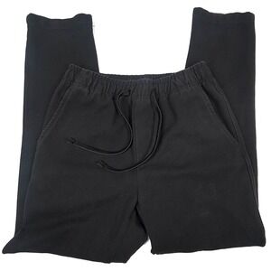 Zara Black Drawstring Sweatpants Womens Small Casual Everyday Tapered Ankle EUC‎